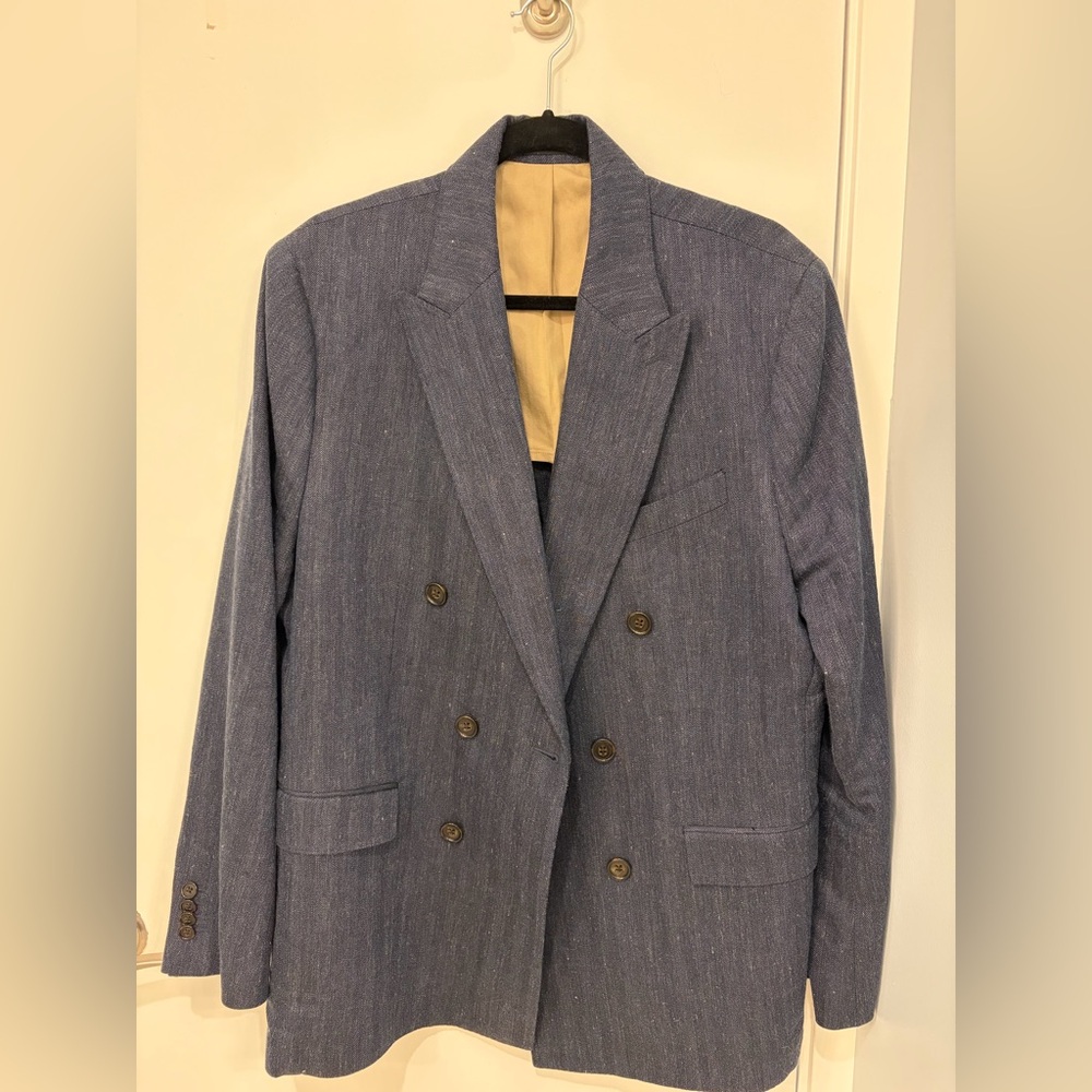 Men's Banana Republic Blue Double-Breasted Blazer